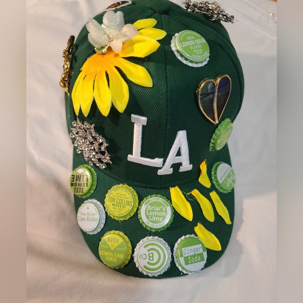Fly Green Unique Bottlecap Charm Hat/Cap